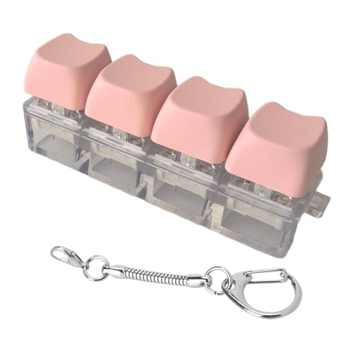 Folpus Fidget Schlüsselanhänger Mechanische Kompakte Einzigartige Schlüssel Taste Zubehör Erwachsene Geschenke für Party Geburtstag Büro , 4 Schlüssel von Folpus