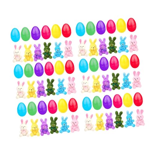Folpus Gefüllte Ostereier mit Plushie Bunny Dekorative Leuchtende Farben Kreative Korb Stuffers Füllfülle Party Gefälligkeiten Zum Feiern, 36 Set Folpus Gefüllte Ostereier mit Plushie Bunny Dekorative Leuchtende Farben Kreative Korb Stuffers Füllfülle Party Gefälligkeiten Zum Feiern, 36 Set von Folpus