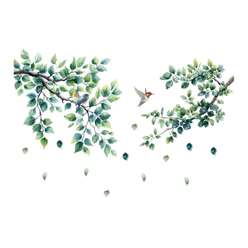 Folpus Grüne Blätter Wandaufkleber, Wandbild, Garten Toilette Schule Modern Zimmer Indoor Vinyl Peel and Sticky Leaf Wandaufkleber Dekor von Folpus