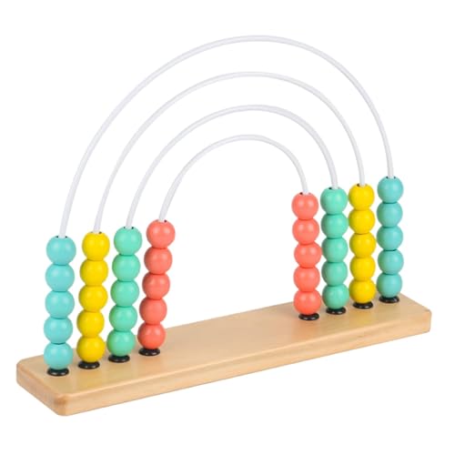 Folpus Hölzerne Regenbogen-Abakus-Lernspiele mit bunten Perlen, pädagogische Perlen, Zählspielzeug für sensorisches Spielzeug, Kinderzimmer-Dekor von Folpus