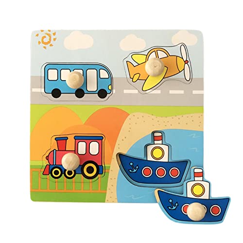 Folpus Hölzernes Cartoon Puzzle, Formzuordnungsspiel, Lernaktivitäten, Lernspielzeug, Knopfpuzzles, Steckpuzzle für 2 3 4 Jährige, Der Verkehr Folpus Hölzernes Cartoon Puzzle, Formzuordnungsspiel, Lernaktivitäten, Lernspielzeug, Knopfpuzzles, Steckpuzzle für 2 3 4 Jährige, Der Verkehr von Folpus