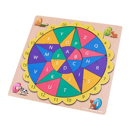 Folpus Holz-Alphabet-Puzzles, Buchstaben-Puzzles, ABC-Lernpuzzles für 4-, 5-, 6-, 7- und 8-jährige Kinder von Folpus