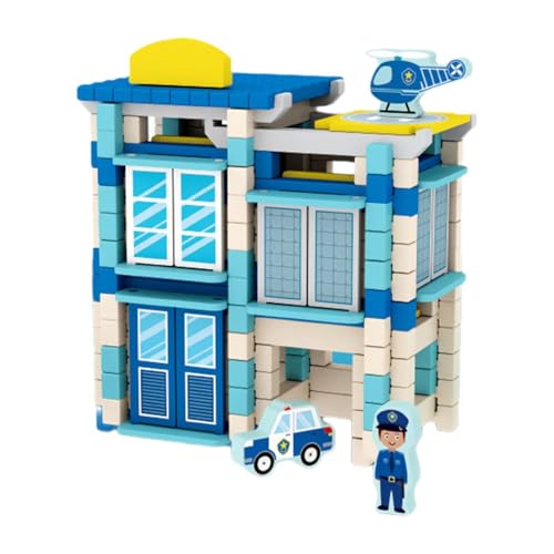 Folpus Holzhausbau-Spielset, Baumodell-Set, Geburtstagsgeschenk, kreatives Lernspielzeug für, Polizeistation Folpus Holzhausbau-Spielset, Baumodell-Set, Geburtstagsgeschenk, kreatives Lernspielzeug für, Polizeistation von Folpus