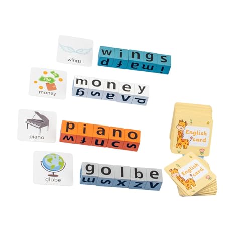 Folpus Holzklötze, Wort-Rechtschreibspiel, Alphabet-Blöcke, Wortrennen-Spiel, ABC, frühes Lernspielzeug für Jungen und Mädchen im Alter von 3–8 Jahren, Ohne Glocke Folpus Holzklötze, Wort-Rechtschreibspiel, Alphabet-Blöcke, Wortrennen-Spiel, ABC, frühes Lernspielzeug für Jungen und Mädchen im Alter von 3–8 Jahren, Ohne Glocke von Folpus
