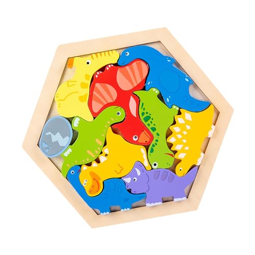 Folpus Holzpuzzles, Holzklötzchen-Lernspielzeug, Kleinkindpuzzles, Puzzles für Kinder im Alter von 3–5 Jahren, frühpädagogische Jungen, Muster F von Folpus