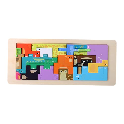 Folpus Holzpuzzles, Spielzeug Im Vorschulalter für Jungen Und Mädchen, Farbformerkennung von Folpus