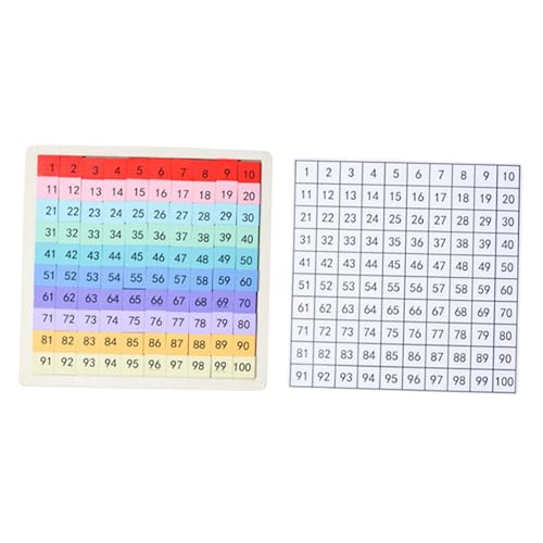 Folpus Holzspielzeug Hundert Brett Lernspiel Kognitive Entwicklung Jungen und Mädchen Mathematik-Lernbrett Spielzeug Kindheit von Folpus