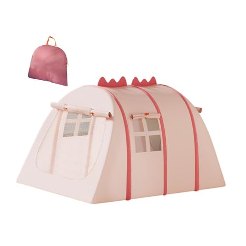 Folpus Kinder Spielen Zelt mit Fenstergeschenk Indoor Outdoor Playhouse Zelt mit Tragetasche für außerhalb des Wohnzimmers Mädchen Jungen Picknick, Pink Mesh 52x36x28in von Folpus