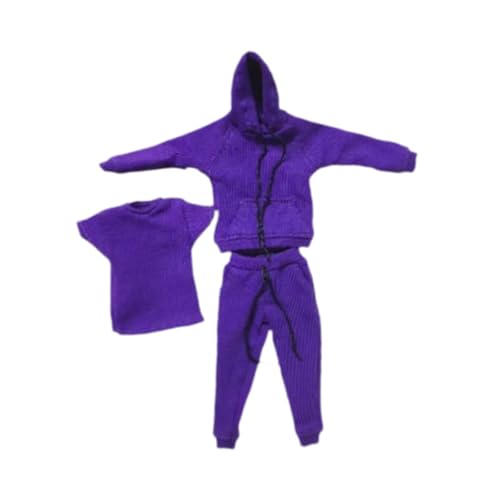 Folpus Kleidung für Figuren im Maßstab 1/12, Kapuzenpullover und Hose, Outfit, stilvolle Miniatur-Charakterkleidung, Puppenkleidung für Actionfiguren, Lila Folpus Kleidung für Figuren im Maßstab 1/12, Kapuzenpullover und Hose, Outfit, stilvolle Miniatur-Charakterkleidung, Puppenkleidung für Actionfiguren, Lila von Folpus