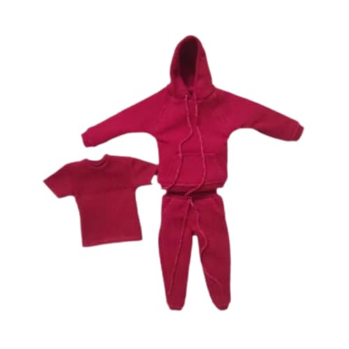 Folpus Kleidung für Figuren im Maßstab 1/12, Kapuzenpullover und Hose, Outfit, stilvolle Miniatur-Charakterkleidung, Puppenkleidung für Actionfiguren, Rot Folpus Kleidung für Figuren im Maßstab 1/12, Kapuzenpullover und Hose, Outfit, stilvolle Miniatur-Charakterkleidung, Puppenkleidung für Actionfiguren, Rot von Folpus