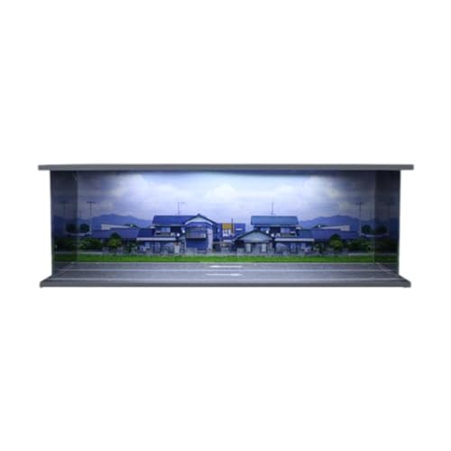 Folpus Modellauto-Vitrine im Maßstab 1:64 aus Druckguss mit Lichtsimulation, Parkplatz-Vitrine für Autogeschenke aus Legierung, Style E von Folpus