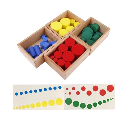 Folpus Montessori Farbige Zylinder Frühe Entwicklung Eltern Kind Interaktives Spielzeug Vorschule Lernen Holz Box Sensorische Spielzeug von Folpus