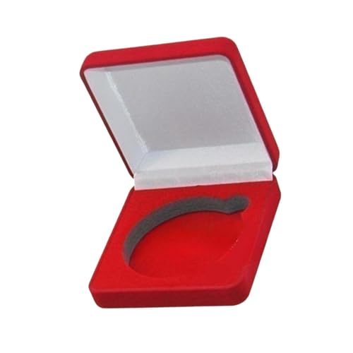 Folpus Münzpräsentationsbox, Sammelbehälter, Aufbewahrungsbehälter für Sammelgeschenke, Challenge-Münzenbox für Souvenirabzeichen, Rot von Folpus