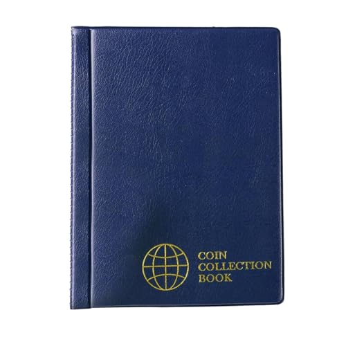 Folpus Münzsammlungsseitenhalter, 120 Taschen, Gehäuse, Lagerbuch, Penny Pocket for Collectors Quarters Stempel Pennies Bill, Blau von Folpus