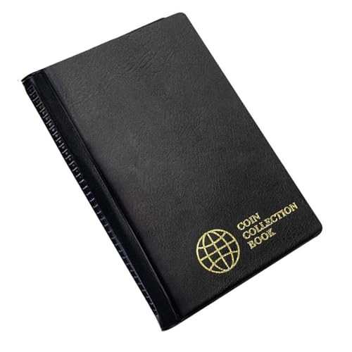 Folpus Münzsammlungsseitenhalter, 120 Taschen, Gehäuse, Lagerbuch, Penny Pocket for Collectors Quarters Stempel Pennies Bill, Schwarz von Folpus