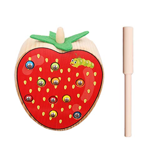 Folpus Niedliche Kognition Match Spiel Kinder Puzzle Holzspielzeug Holzspielzeug Tovorigen Spielen Fischereispielzeuge, Erdbeere von Folpus