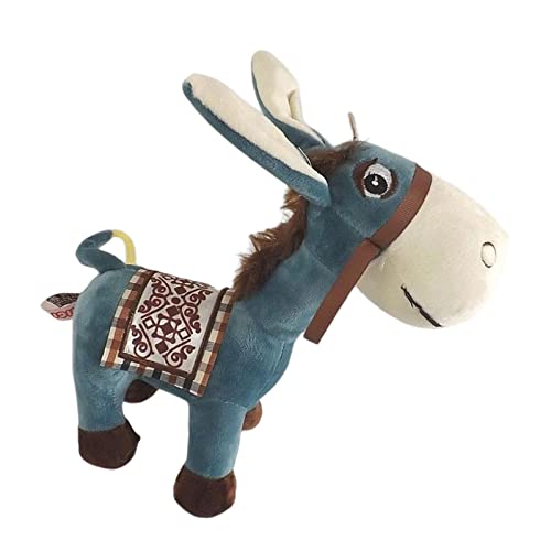 Folpus Niedliches Plüschpuppenspielzeug, kleine Eselpuppe, Heimdekoration, weiche Geschenke, Partybevorzugung, umarmbares Plüsch-Esel-Stofftier für das, Blau von Folpus