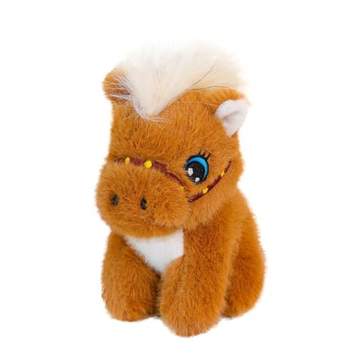 Folpus Plüsch Pferd Schlüsselbundgefüllte Pferde Geschenk Dekorative Weihnachtsfeier Gefälligkeiten, Stofftiere, Dunkelbraun von Folpus
