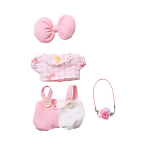Folpus Plüsch-Puppenkleidung, Hosen-Set, Bequeme Foto-Requisiten, Alive, niedliche Anzieh-Schleifen-Dekor-Outfits, Mini-Kleidung, Geschenk für Mädchen, mit Rosa Kamera Folpus Plüsch-Puppenkleidung, Hosen-Set, Bequeme Foto-Requisiten, Alive, niedliche Anzieh-Schleifen-Dekor-Outfits, Mini-Kleidung, Geschenk für Mädchen, mit Rosa Kamera von Folpus