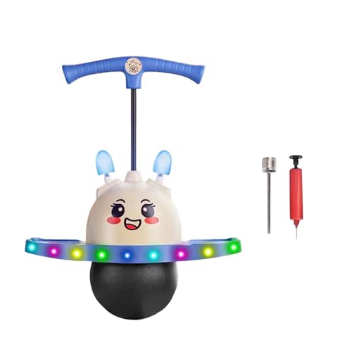 Folpus Pogo Jump Ball Hochsprungspielzeug Hüpfball mit verstellbarem Griff für Spielplatz, Blau von Folpus