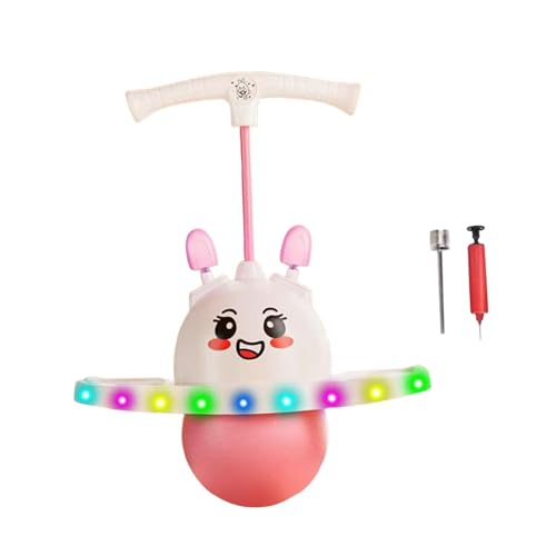 Folpus Pogo Jump Ball Hochsprungspielzeug Hüpfball mit verstellbarem Griff für Spielplatz, Rosa von Folpus