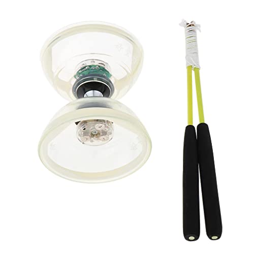 Folpus Professionelles 3 Lager Diabolo mit Stöcken Und Schnur, LED Gummiballspielzeug, Koordinationsspielzeug für Kinder Und Jugendliche, 5 Farben Zur von Folpus
