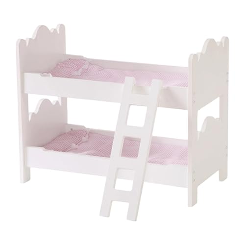 Folpus Puppen-Etagenbetten für 18-Zoll-Puppen, Rollenspiel, stilvolle Lebensszene, Puppenhaus-Dekoration, Puppenhaus-Möbel für Schlafzimmer und Zuhause von Folpus