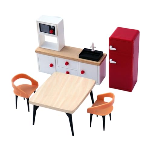 Folpus Puppenhaus-Möbelset, Puppenhaus-Dekoration, Miniatur-Möbel, Spielzeug, Rollenspiel-Spielzeug für Kleinkinder ab 3 Jahren, Jungen, Rot Folpus Puppenhaus-Möbelset, Puppenhaus-Dekoration, Miniatur-Möbel, Spielzeug, Rollenspiel-Spielzeug für Kleinkinder ab 3 Jahren, Jungen, Rot von Folpus