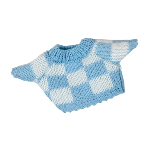 Folpus Puppenkleiderpullover für 20 cm Puppengeburtstagsgeschenk stilvolle Kleidung gestrickte Kleidung, Blau Weiss von Folpus