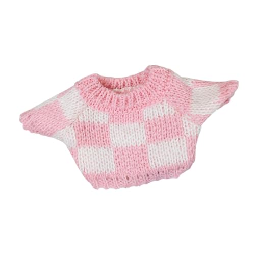 Folpus Puppenkleiderpullover für 20 cm Puppengeburtstagsgeschenk stilvolle Kleidung gestrickte Kleidung, Rosa Weiß von Folpus