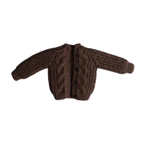 Folpus Puppenkleidung für 1/12-Figuren, Miniatur-Strickjacke, modisch, Robustes Puppenzubehör für 6-Zoll-Actionfiguren, Braun von Folpus
