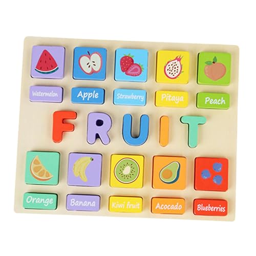 Folpus Puzzlebrett Montessori Spielzeug Sortier Stapelspiel Kognitives Matching Spiel für Den Garten, Obst von Folpus