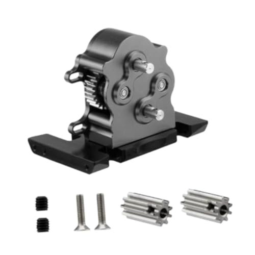 Folpus RC Crawler Crawler Getriebe LCG Getriebe Raudy 1:10 Doppelgetriebe Montage für Fernbedienungsfahrzeuge Ersatz für Fernbedienungsfahrzeuge, Schwarz von Folpus