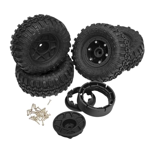 Folpus RC-Crawler-Reifen, Gummireifen, professioneller Ersatz für robuste Offset-Felgen, Simulationsräder für Kletterautomodell -4M, Schwarz Folpus RC-Crawler-Reifen, Gummireifen, professioneller Ersatz für robuste Offset-Felgen, Simulationsräder für Kletterautomodell -4M, Schwarz von Folpus
