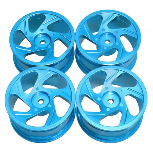 Folpus RC-Felgensatz, 1/12 RC-Auto-Ersatzteile, 52 mm Ersatz-Upgrade-Kit, Aluminiumfelgen, Beadlock-Radnabe für MN128 MNfür 86S, Blau von Folpus