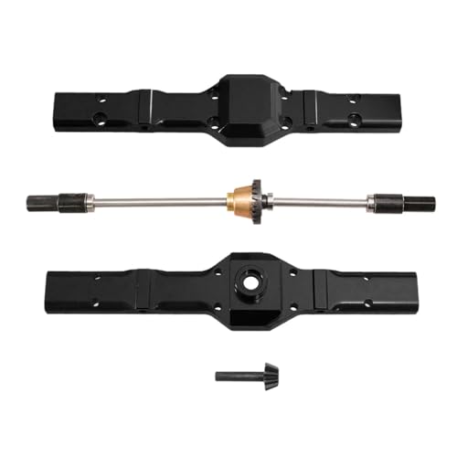 Folpus RC Hinterachse, Aluminiumlegierung RC Auto LKW Teile Modellauto Zubehör 127mm Hintere Brückenachse für D22 1/10, Schwarz von Folpus