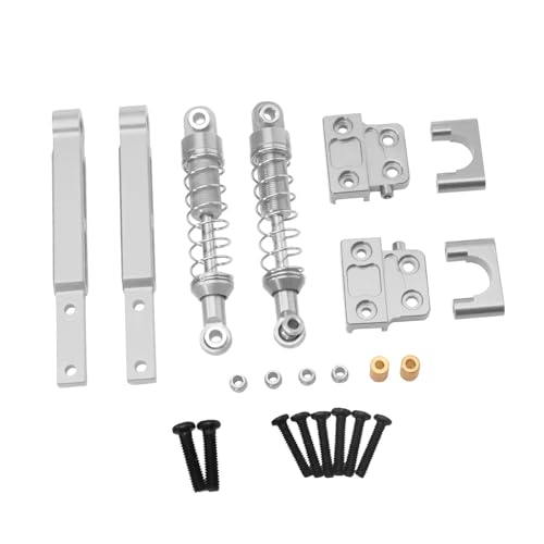 Folpus RC-Stoßdämpfer-Zugstangensatz, RC-Dämpfersatz, professionelles DIY-Zubehör, Ölgefüllte Stoßdämpfer, Upgrade für 1/12 MN82-Auto-Crawler, Silber von Folpus