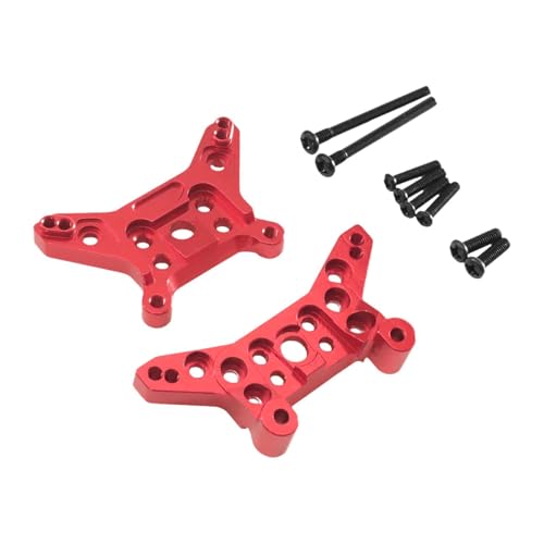 Folpus RC Stoßdämpferhalterungssatz vorne und hinten für 1/14 Wartung Robustes professionelles RC-Autoteil Reparaturteile Upgrades Zubehör, Rot von Folpus