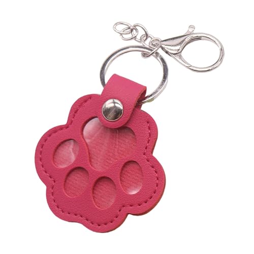Folpus Schlüsselanhänger mit Katzenpfote, multifunktional, leicht, Tierhaarsammler, Schlüsselanhänger, Andenken für Handtasche, Rucksack, Zubehör, Rose Rot von Folpus