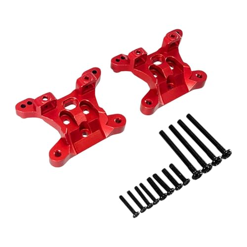 Folpus Stoßdämpferhalterung vorne und hinten, 1/16 RC-Auto, robuste Stoßdämpferhalterung aus Aluminiumlegierung für den Ersatz von ferngesteuerten Autos, Rot von Folpus