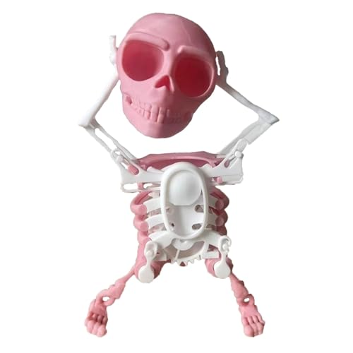Folpus Tanzendes Skelett zum Aufziehen, tanzendes Skelett-Spielzeug, einzigartige Tischdekoration, Partygeschenke für Sammlerstücke, Heimdekoration, Rosa von Folpus