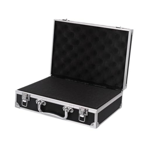 Folpus Tragetasche Werkzeugkasten Aktenaufbewahrungsbox Tragbarer Aluminium-Aufbewahrungskoffer Ausrüstungsaufbewahrungskoffer, Schwarz Folpus Tragetasche Werkzeugkasten Aktenaufbewahrungsbox Tragbarer Aluminium-Aufbewahrungskoffer Ausrüstungsaufbewahrungskoffer, Schwarz von Folpus