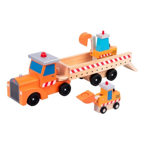 Folpus Transporter Träger LKW Spielzeug Fahrzeug Spielzeug Holz LKW Holzspielzeug für Jungen Mädchen von Folpus
