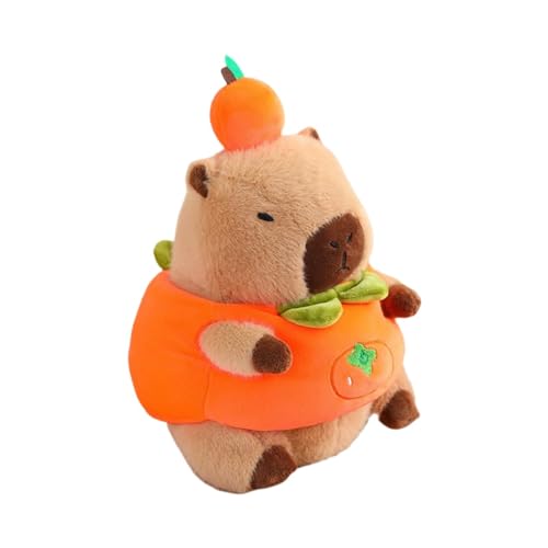 Folpus Verwandelbares Capybara Capybara Plüschtier, Raumdekoration, Einzigartige Capybara Puppe für Schlafzimmer, Gefülltes Capybara Spielzeug für Geschenke, Persimmon von Folpus