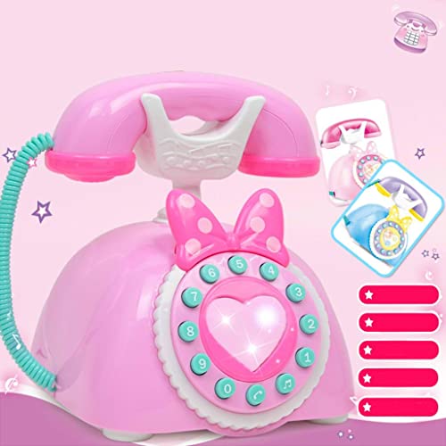 Folpus Vintage Phone Kinderfrühes Lernspielzeug für Kinder, Rosa Folpus Vintage Phone Kinderfrühes Lernspielzeug für Kinder, Rosa von Folpus