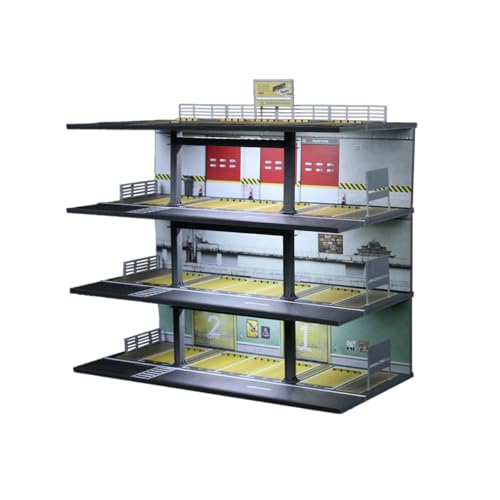 Folpus Vitrine für Modellautos im Maßstab 1/64, Vitrine für Spielzeugautos, Garagendiorama, Sammlergeschenk, mit leichtem Miniatur-Szenenmodell, Style E von Folpus