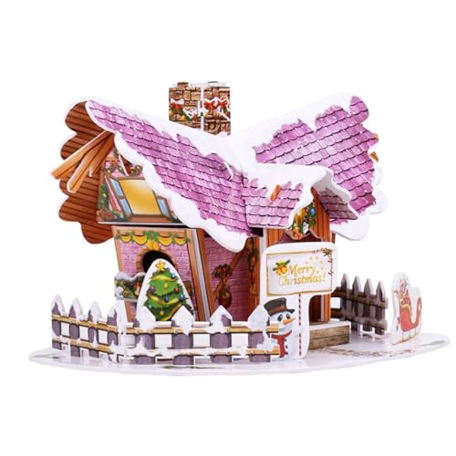 Folpus Weihnachts DIY Puzzle, Weihnachts 3D Puzzles, Kreativ, Kreative DIY Modellbausätze für Zuhause, Urlaub, Erwachsene, Kinder, Geschenk, 22 Stück Violett von Folpus