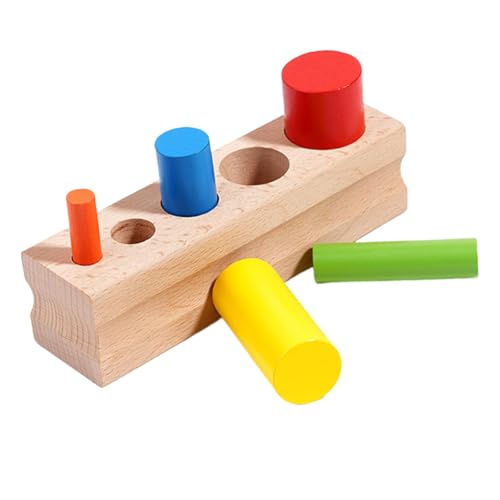 Folpus Zylinderförmiges sensorisches Spielzeug, Lernspielzeug aus, Formerkennung, die zu Hause zum Lernen von Zylinderblöcken anregt Folpus Zylinderförmiges sensorisches Spielzeug, Lernspielzeug aus, Formerkennung, die zu Hause zum Lernen von Zylinderblöcken anregt von Folpus