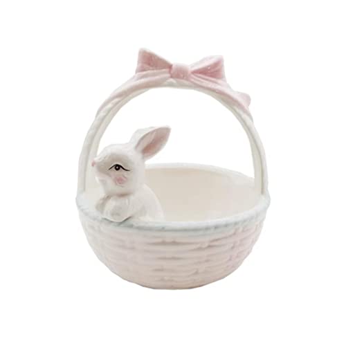 Keramik Kaninchen Osterkorb, Porzellan Hasenschalen, Figur, Eierhalter, Salat, Tiere, Ornamente, Partyzubehör, Süßigkeiten, Servierschalen, Heimdekora, 12 cm x 12 cm x 13,5 cm Keramik Kaninchen Osterkorb, Porzellan Hasenschalen, Figur, Eierhalter, Salat, Tiere, Ornamente, Partyzubehör, Süßigkeiten, Servierschalen, Heimdekora, 12 cm x 12 cm x 13,5 cm von Folpus