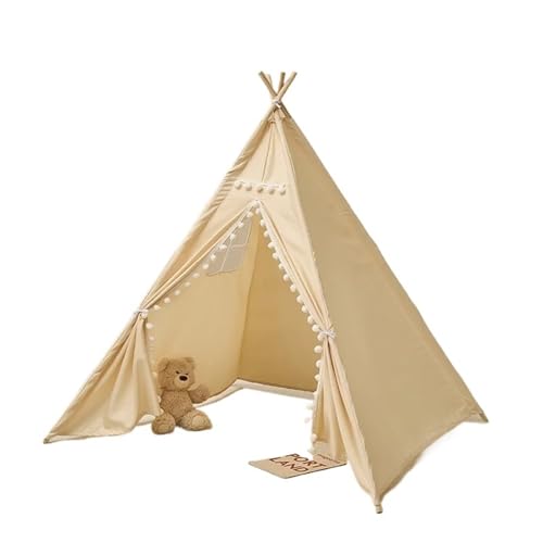 Spielzelte 1,6 m Kid Spielen Haus Tragbare Kinder Zelte Mädchen Zimmer(Beige) von FonHNDG